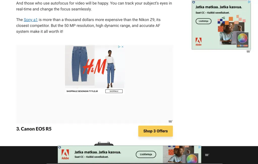Kotisivujen rakentaminen ilmaiseksi saattaa kostautua liiallisessa ilmaisten kotisivujen mainoksissa. 